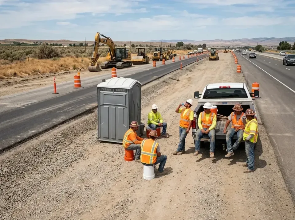 highway-road-construction-crew-007 — frequently asked questions, Porta Potty and Restroom Rentals in Shelley, ID
